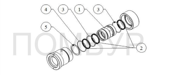 Схема бронзовой втулки в сборе для бурового насоса высокого давления TW-352 | ООО ПомБур